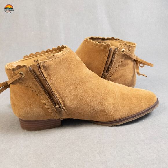 Jack Rogers Ankle Booties Brown Suede Classic Side Zip Cottage Women's Size 7.5M - Picture 5 of 13